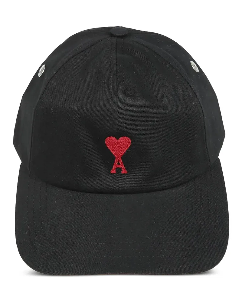 AMI Paris embroidered-logo baseball cap - Schwarz Schwarz