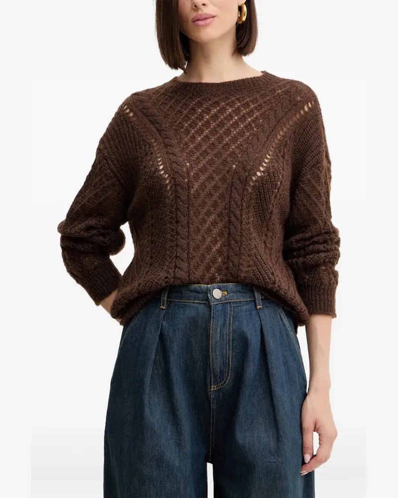 Twin-Set Pullover mit Lochmuster - Braun Braun