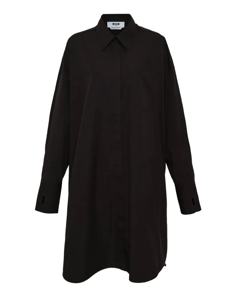 MSGM Midikleid mit Kragen - Schwarz Schwarz