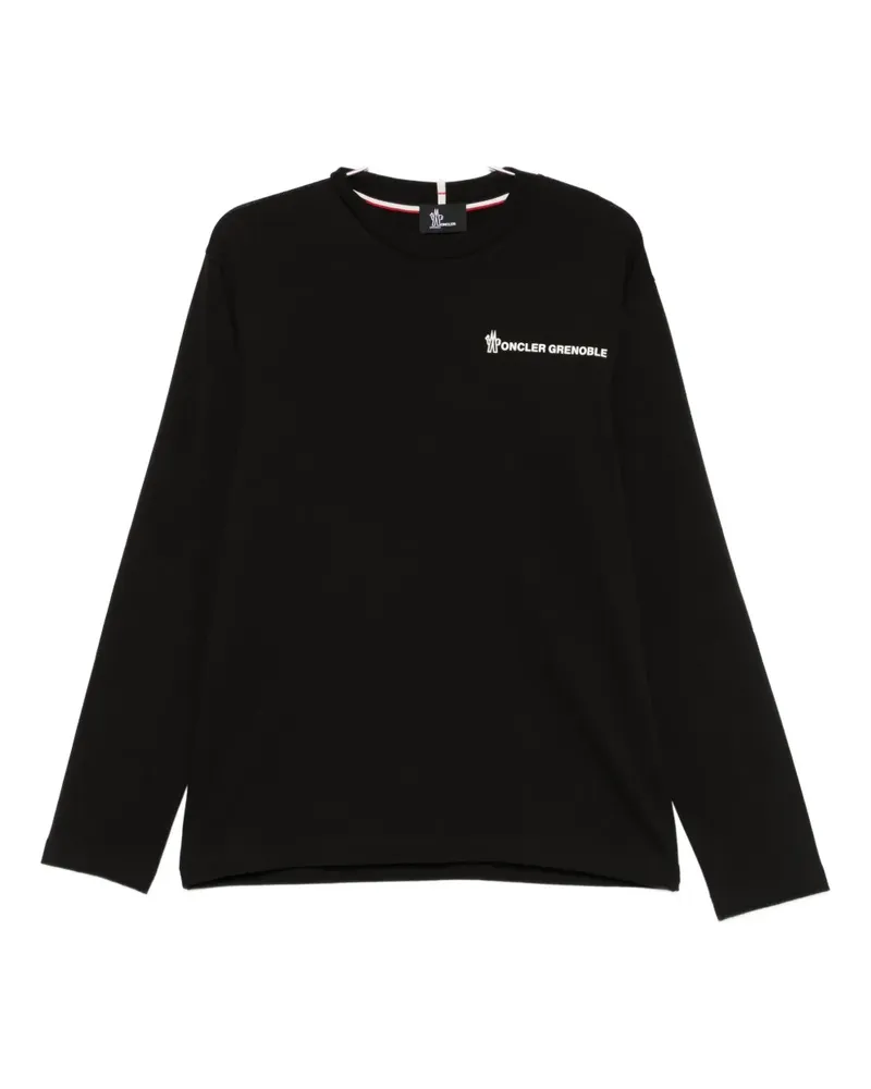 Moncler Sweatshirt mit Logo-Stickerei - Schwarz Schwarz