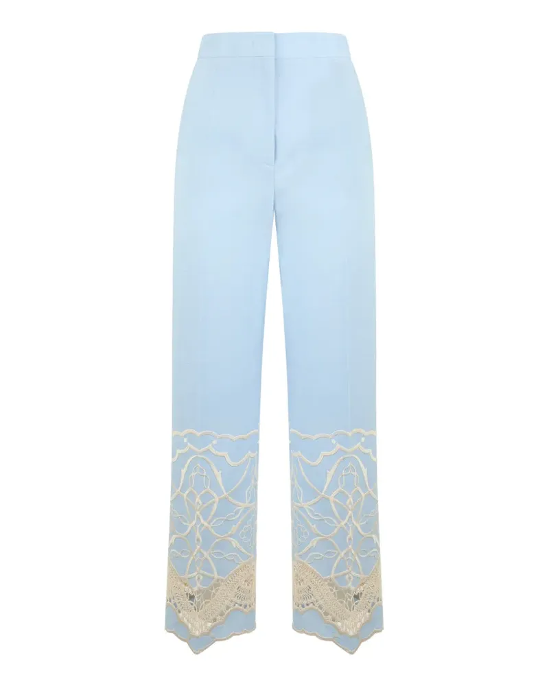 Alberta Ferretti Bestickte Straight-Leg-Hose - Blau Blau