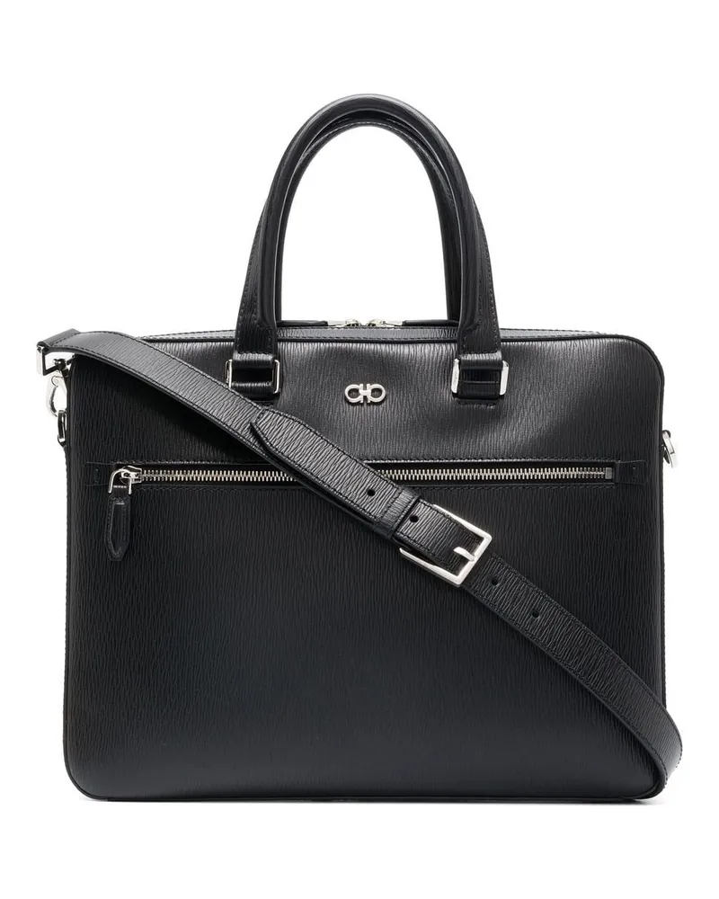 Ferragamo Revival Aktentasche mit Gancini-Detail - Schwarz Schwarz