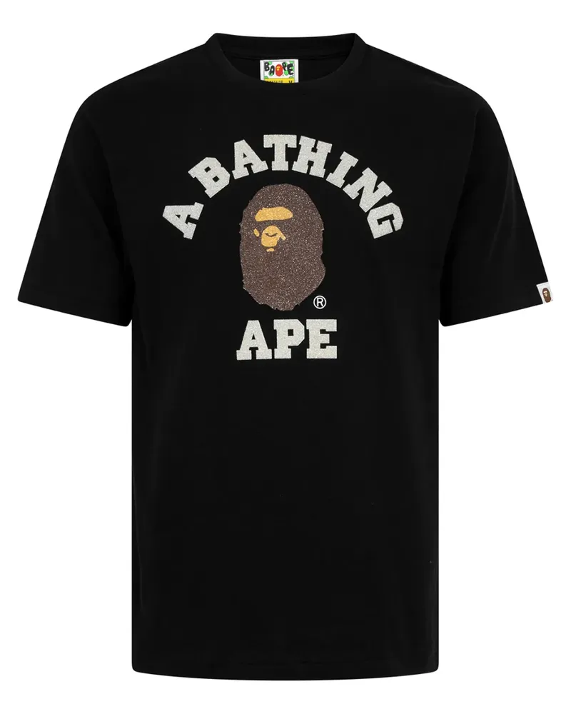 BAPE Glass Beads College T-Shirt - Schwarz Schwarz