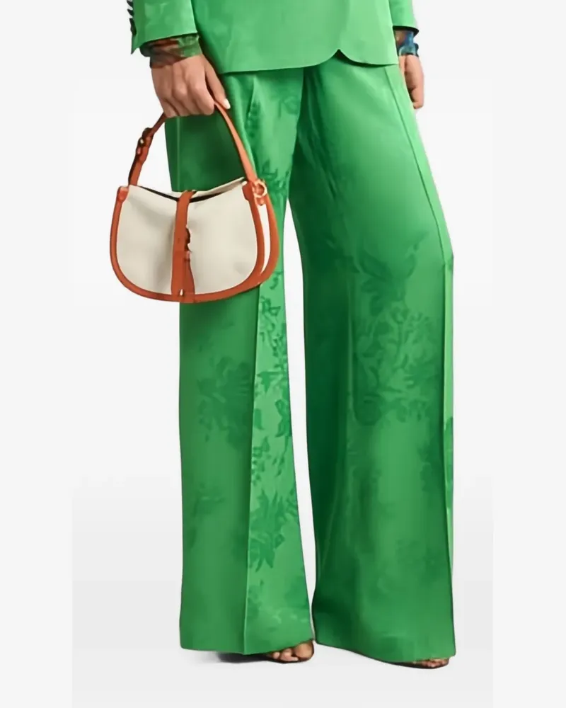 Etro Hose aus Blumenjacquard - Grün Grün