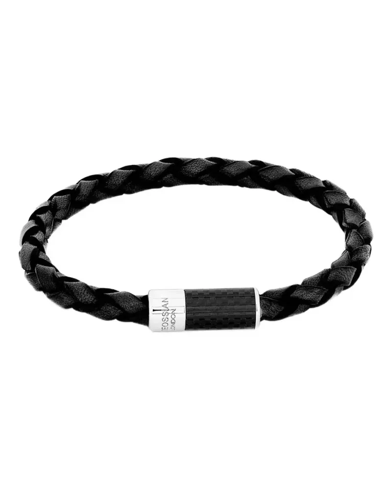 Tateossian Carbon Pop Lederarmband - Schwarz Schwarz