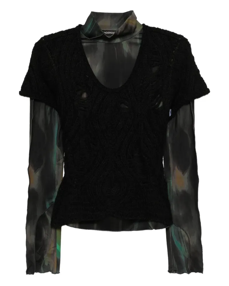 Andersson Bell Top-Set im Layering-Look - Schwarz Schwarz