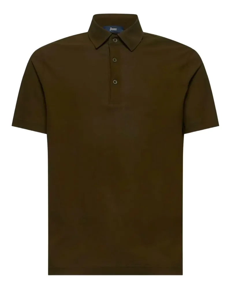 Herno Poloshirt mit drei Knöpfen - Grün Grün