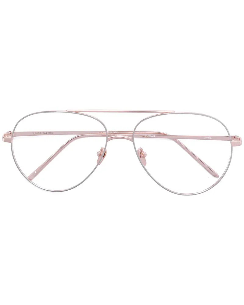 Linda Farrow Brille im Aviator-Design - Metallic Metallic