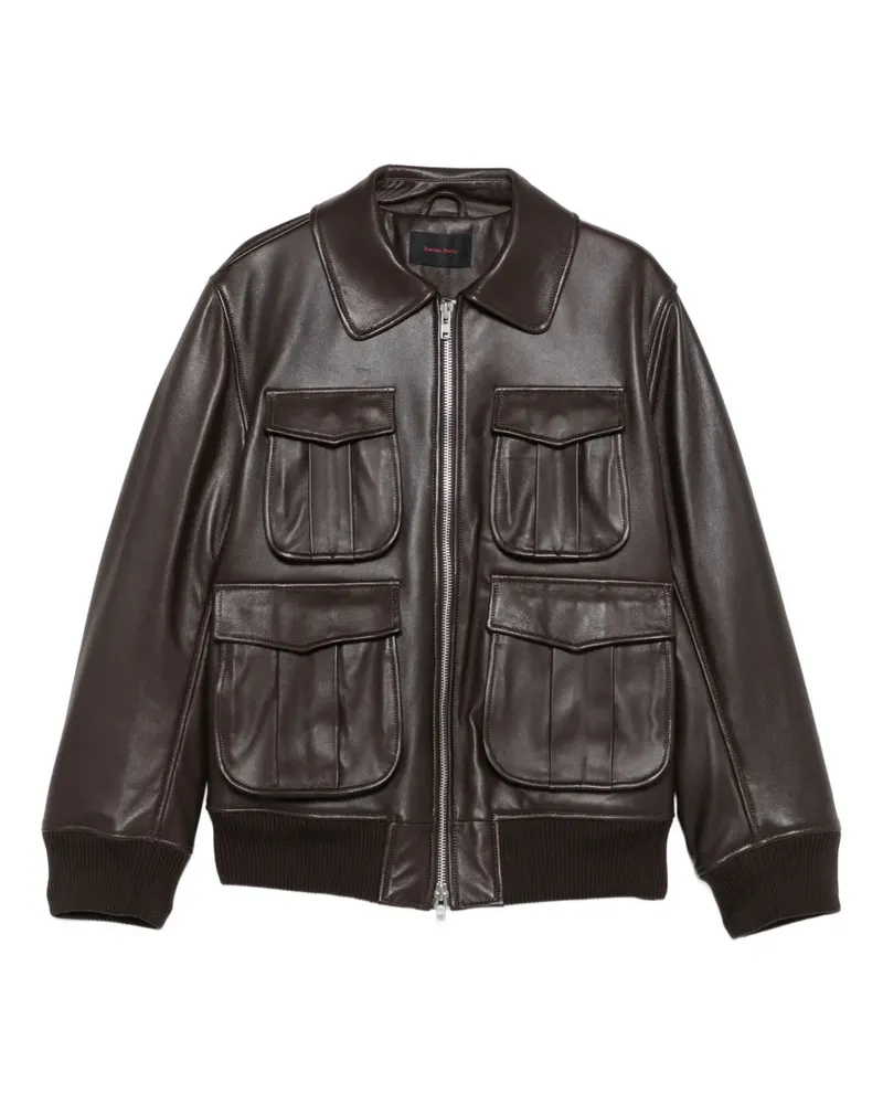 Simone Rocha Lederjacke mit Taschen - Braun Braun