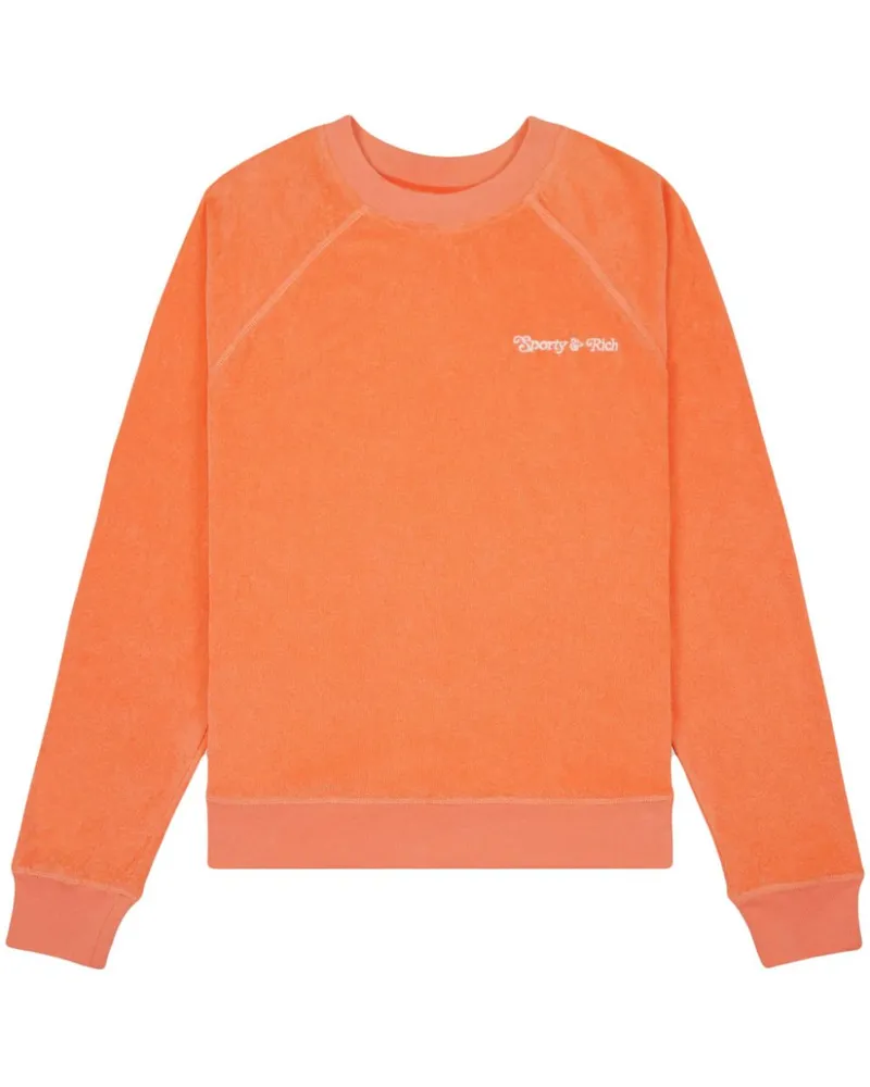 SPORTY & RICH Sweatshirt mit 80s Tennis Club-Print Orange