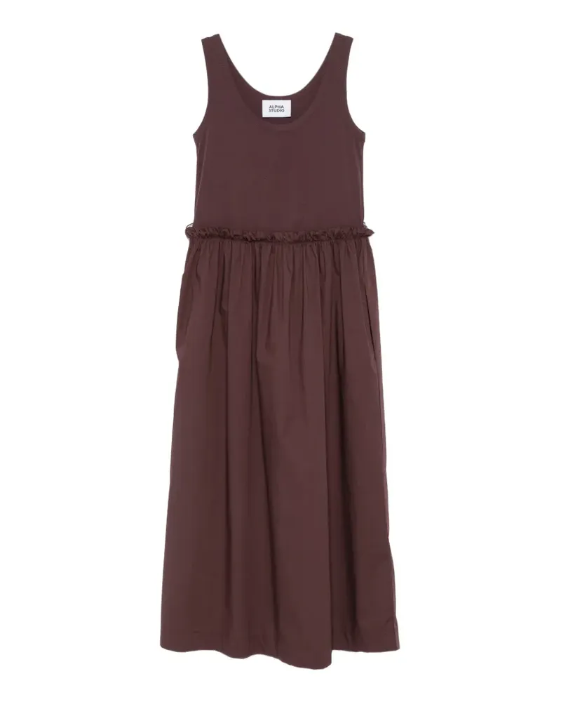 Alpha Studio ruffled sleeveless midi dress - Braun Braun