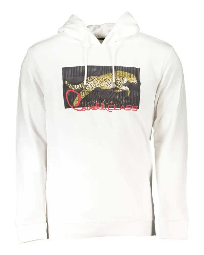 Roberto Cavalli cheetah-print hoodie - Weiß Weiß