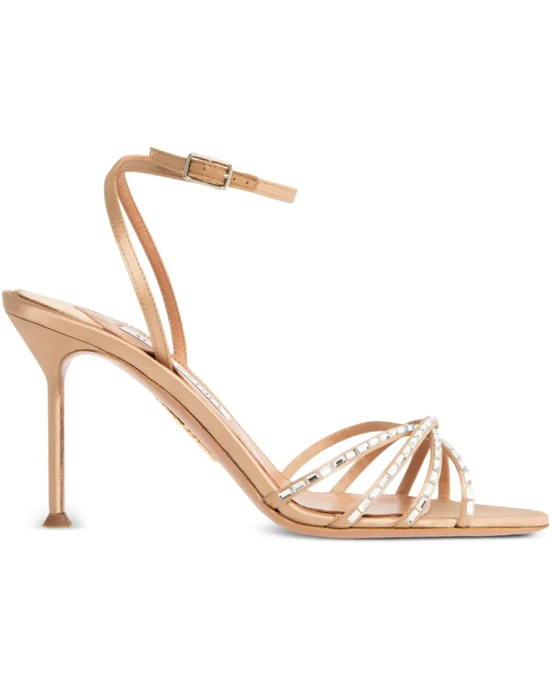 Aquazzura Slingback-Sandalen mit Kristallen - Nude Nude