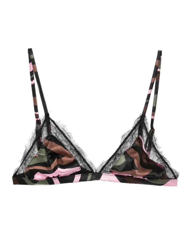 Emilio Pucci BH mit Marmo-Print und Spitzenbesatz - Schwarz Schwarz
