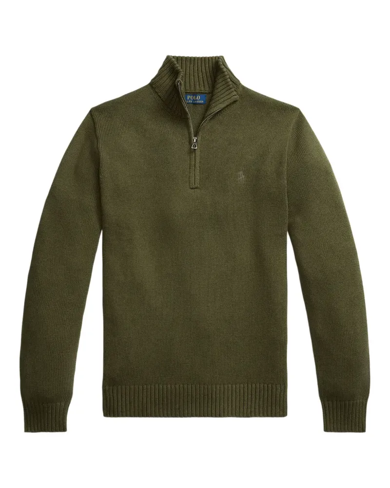 Ralph Lauren quarter-zip embroidered-logo sweater - Grün Grün