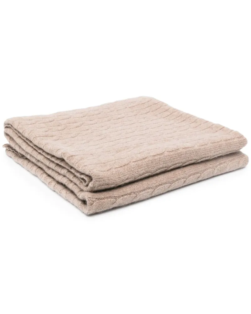 Ralph Lauren Home Decke aus Kaschmir mit Zopfmuster - Nude Nude