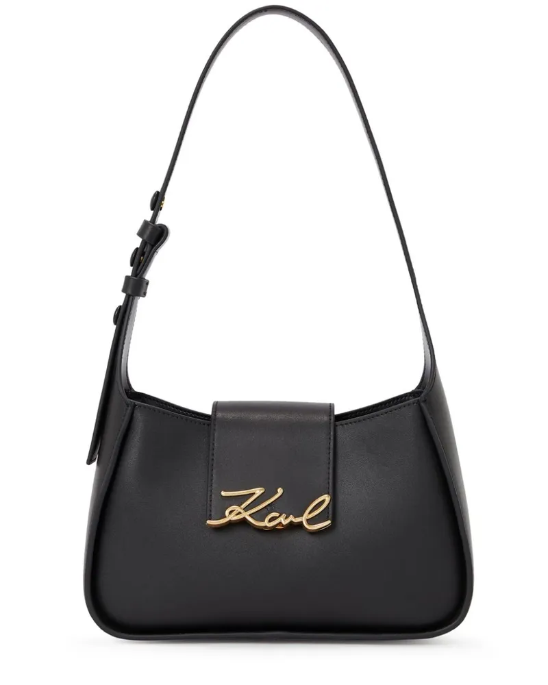 Karl Lagerfeld Kleine Signature Schultertasche - Schwarz Schwarz