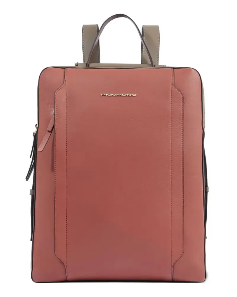 Piquadro Laptop-Rucksack aus Leder - Rosa Rosa