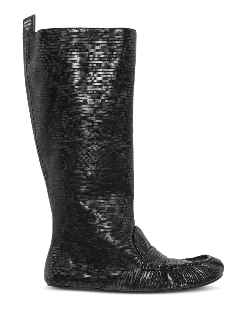 Acne Studios Kniehohe Slouch Stiefel mit Mokassins - Schwarz Schwarz