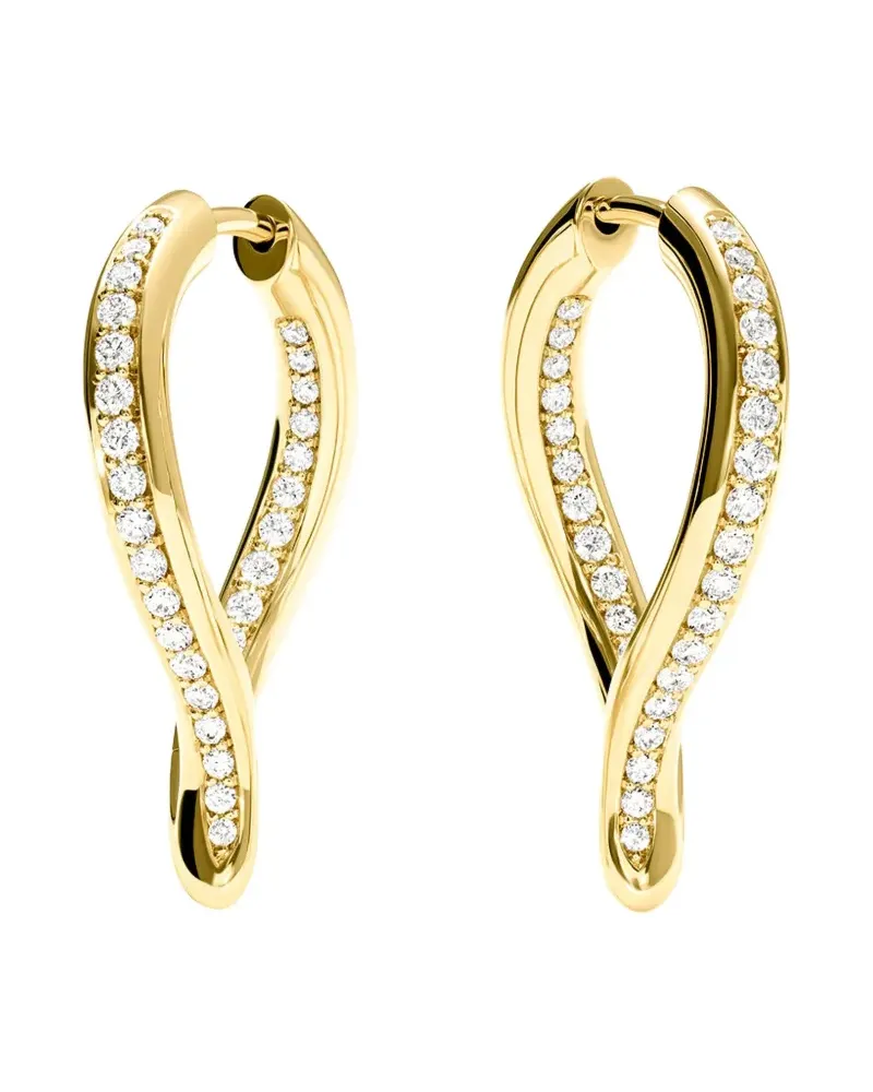 TAMARA COMOLLI 18K yellow gold twisted-drop diamond hoop earrings Gold