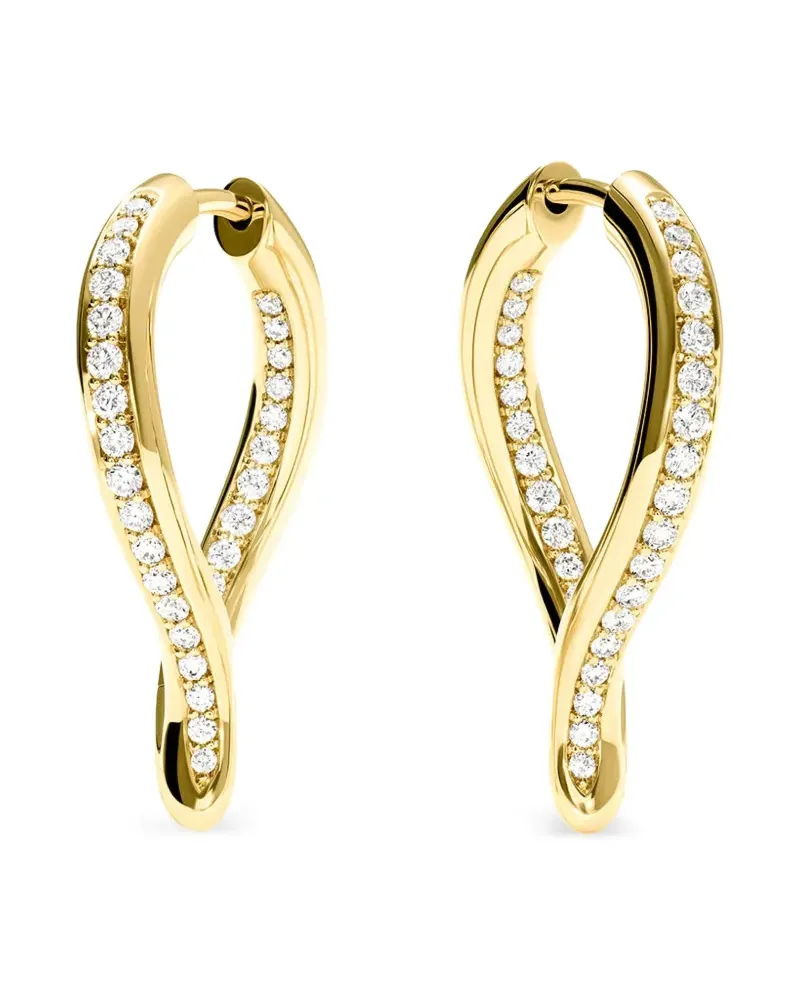 TAMARA COMOLLI 18kt Gelbgoldcreolen mit verdrehten Tropfen und Diamanten Gold
