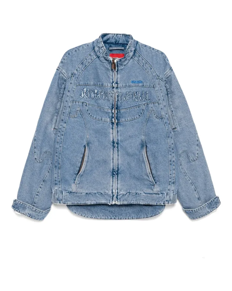 KUSIKOHC Jeansjacke mit Kontrasteinsätzen - Blau Blau