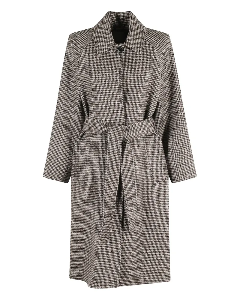KILTIE houndstooth-pattern belted coat - Braun Braun