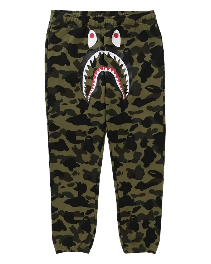 BAPE Camouflage-Jogginghose mit Haigesicht - Grün Grün
