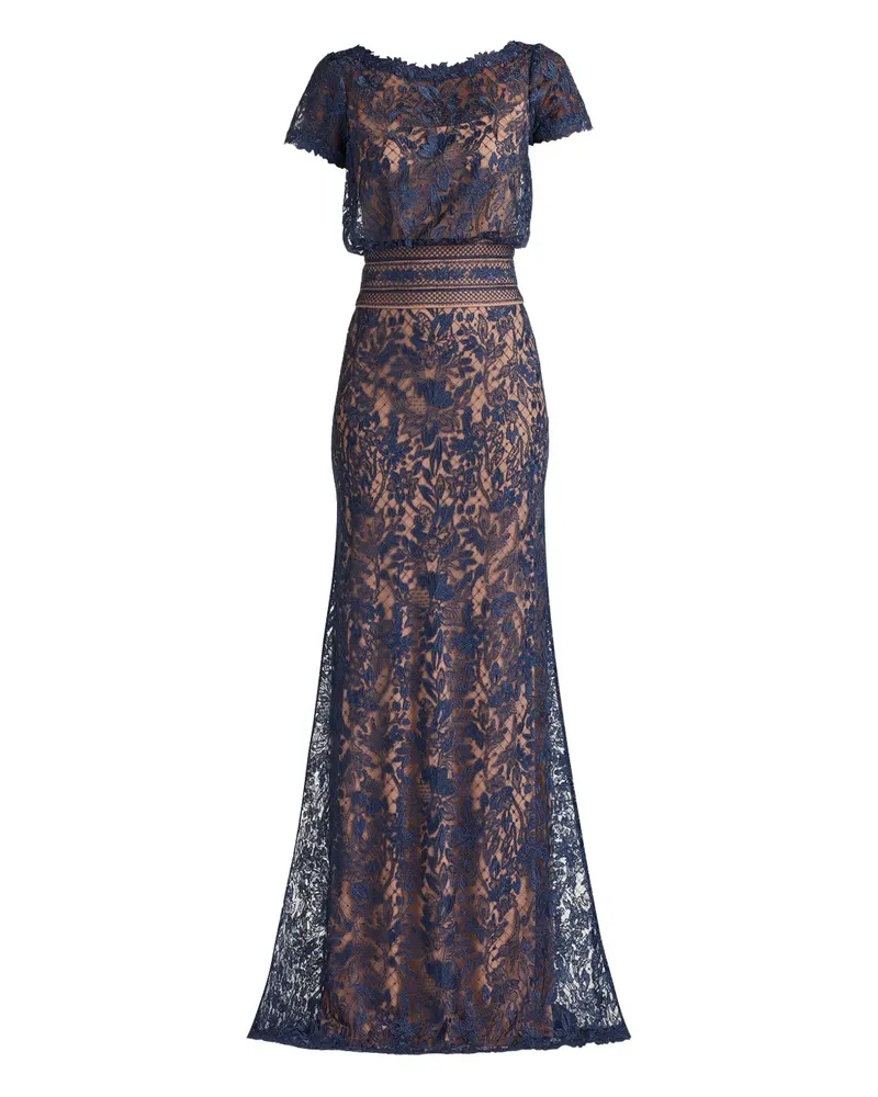 Tadashi Shoji Calista floral-lace dress - Blau Blau