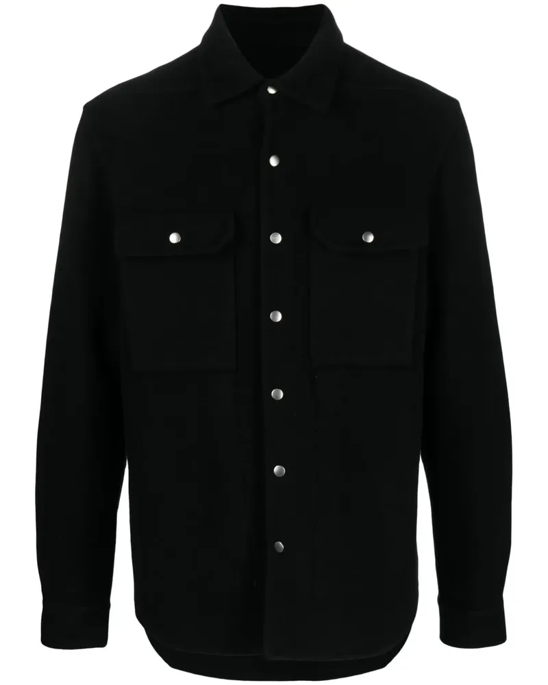 Rick Owens Hemdjacke aus Kaschmir - Schwarz Schwarz