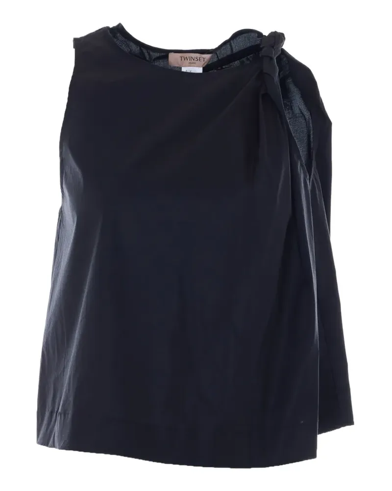 Twin-Set knot-detail draped top - Blau Blau