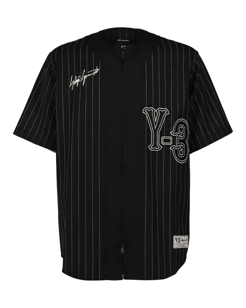 Y-3 Elite pinstripe baseball shirt - Schwarz Schwarz