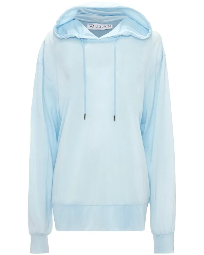 J.W.Anderson Semi-transparenter Hoodie Blau