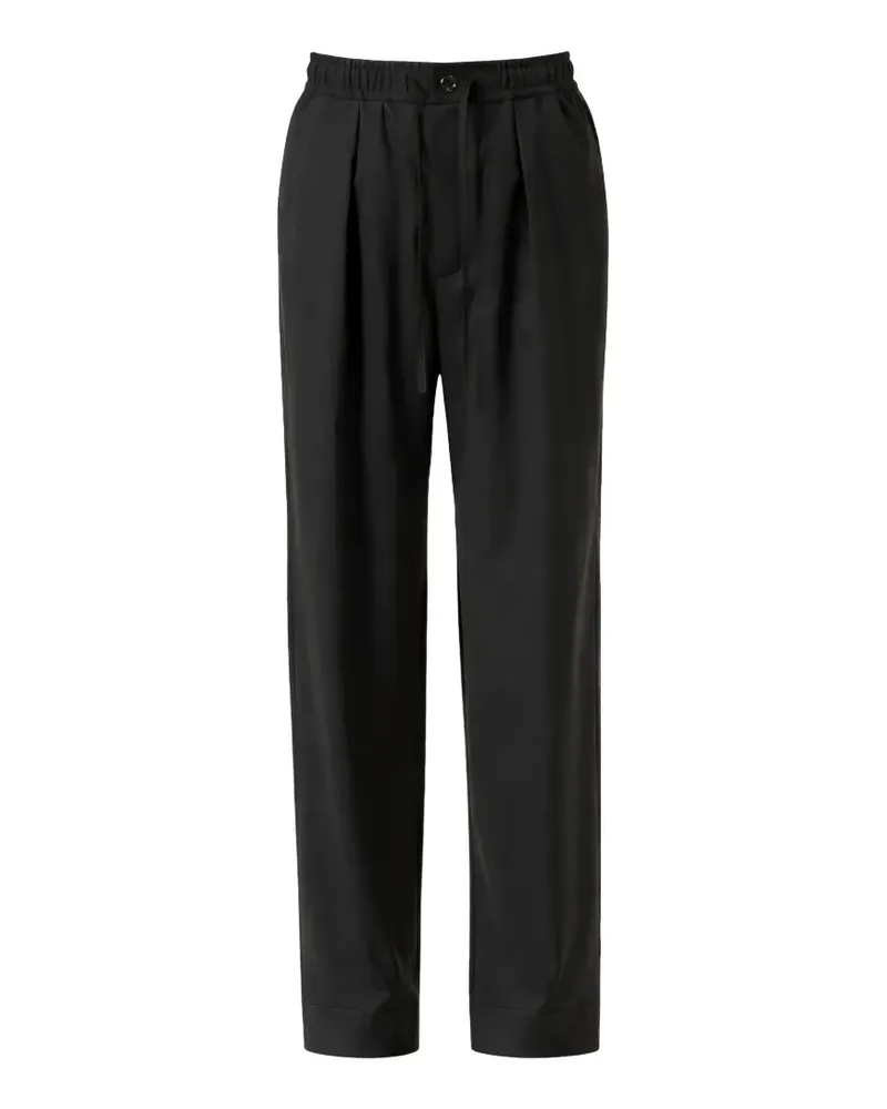 ATTACHMENT pleat drawstring trousers - Schwarz Schwarz