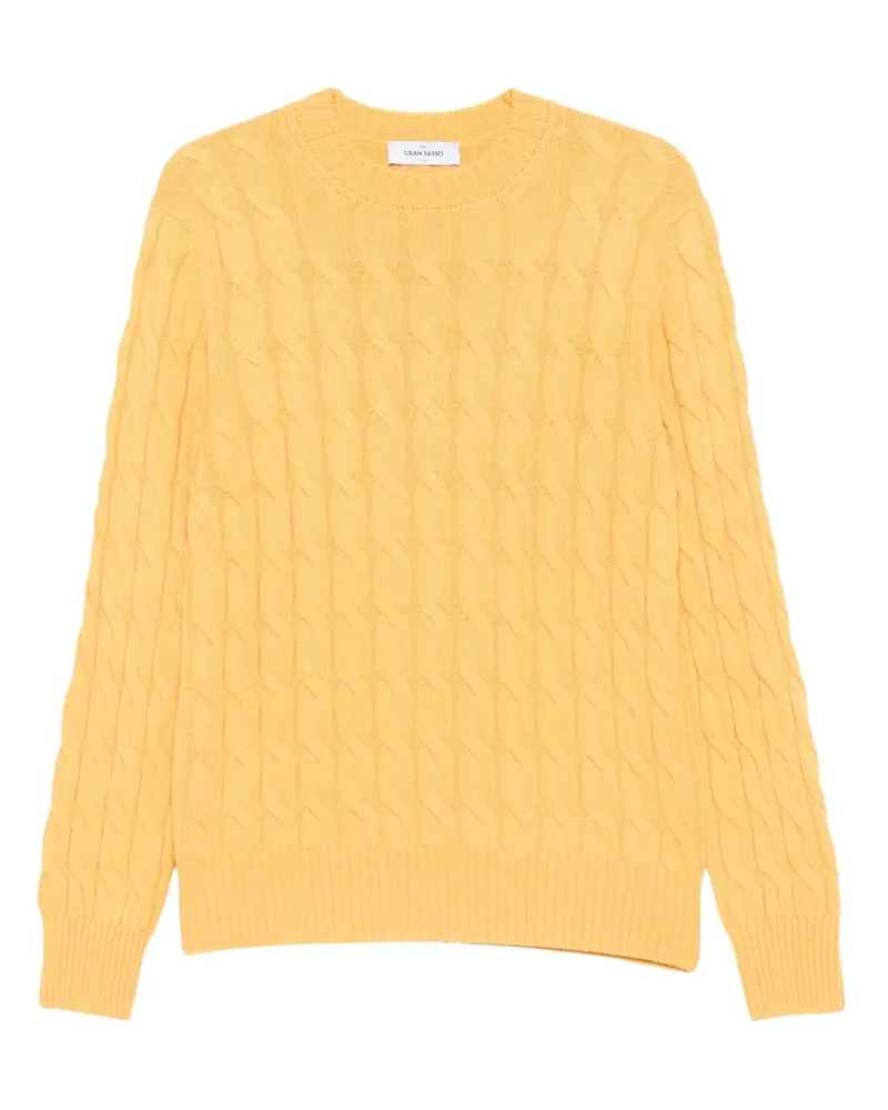 Gran Sasso Pullover mit Zopfmuster - Gelb Gelb