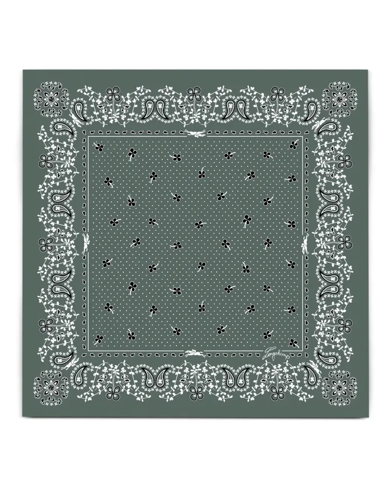 Longchamp French Bandana Seidentuch 50cm - Grün Grün