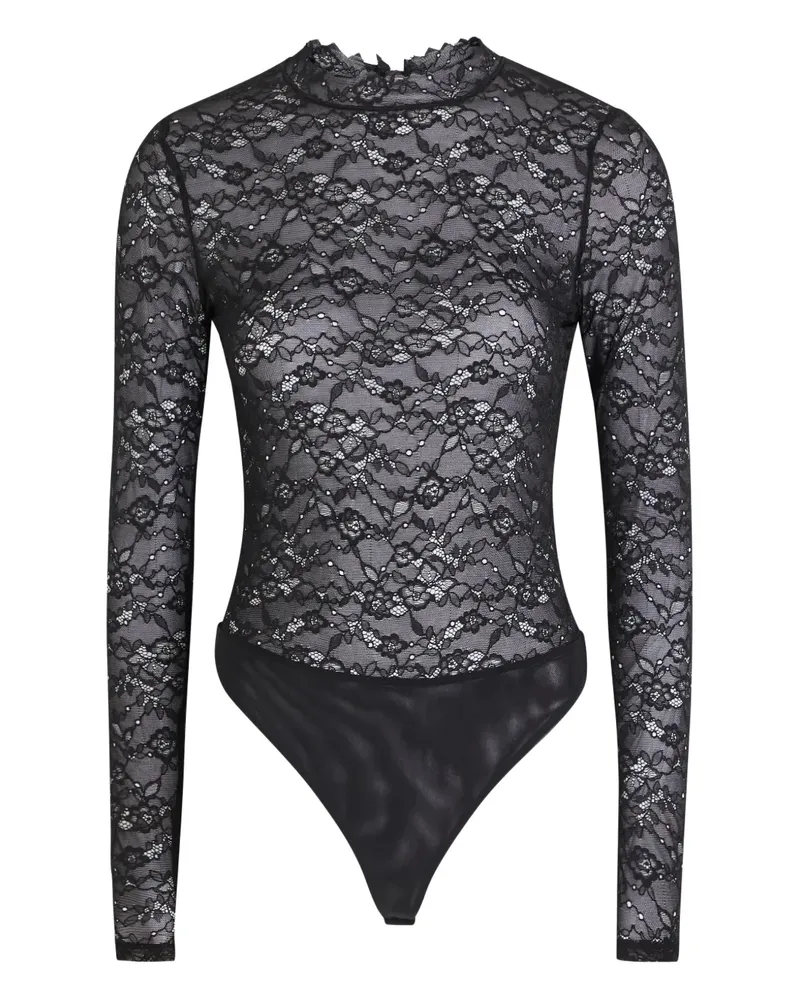 Alice + Olivia lace long-sleeve bodysuit - Schwarz Schwarz