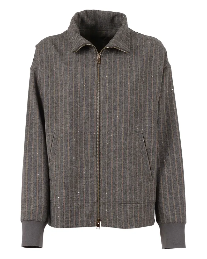 Lorena Antoniazzi pinstripe sequin-embellished jacket - Grau Grau