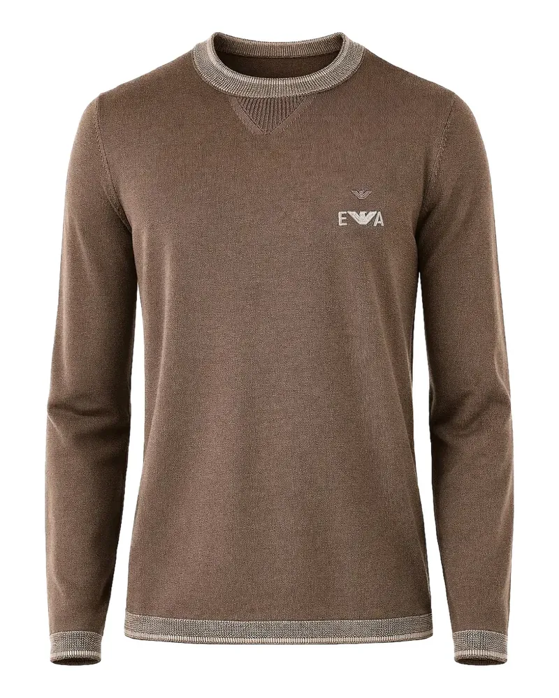 Emporio Armani logo crew-neck sweater - Braun Braun