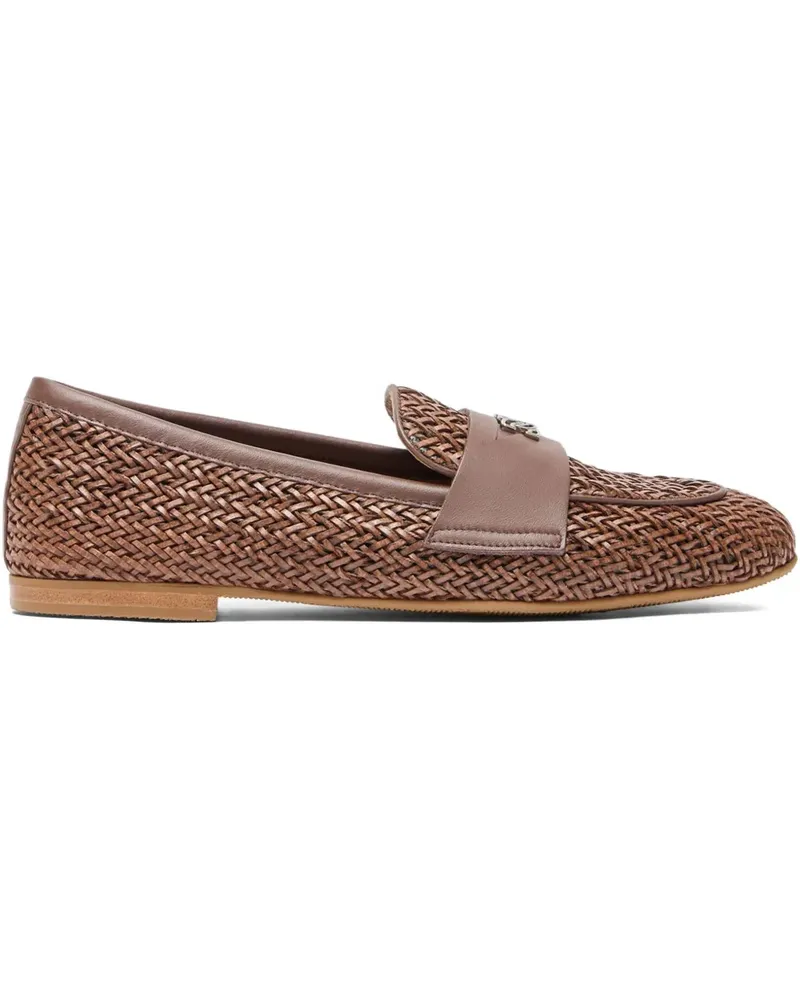 Casadei Hanoi Loafer aus gewebtem Leder - Braun Braun