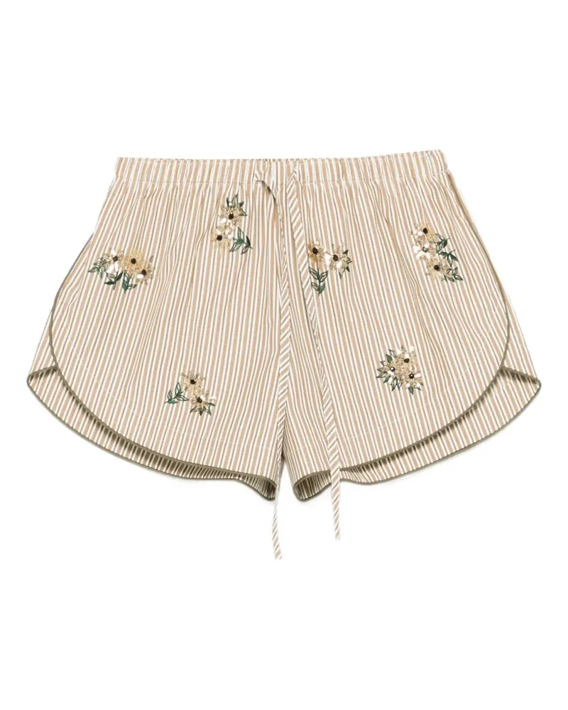 Sandro Gestreifte Shorts - Nude Nude