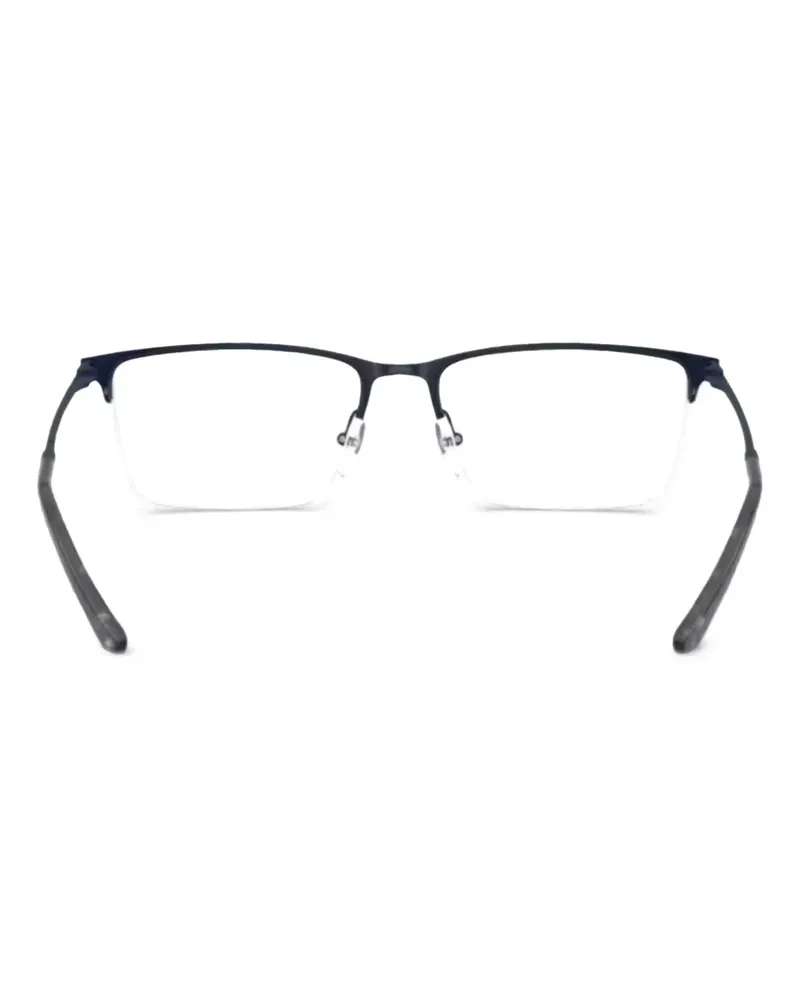 Emporio Armani Eckige Halbrandbrille - Schwarz Schwarz