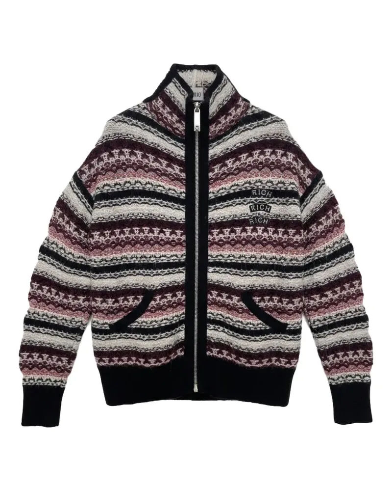 John Richmond Pullover mit Fair-Isle-Muster - Schwarz Schwarz
