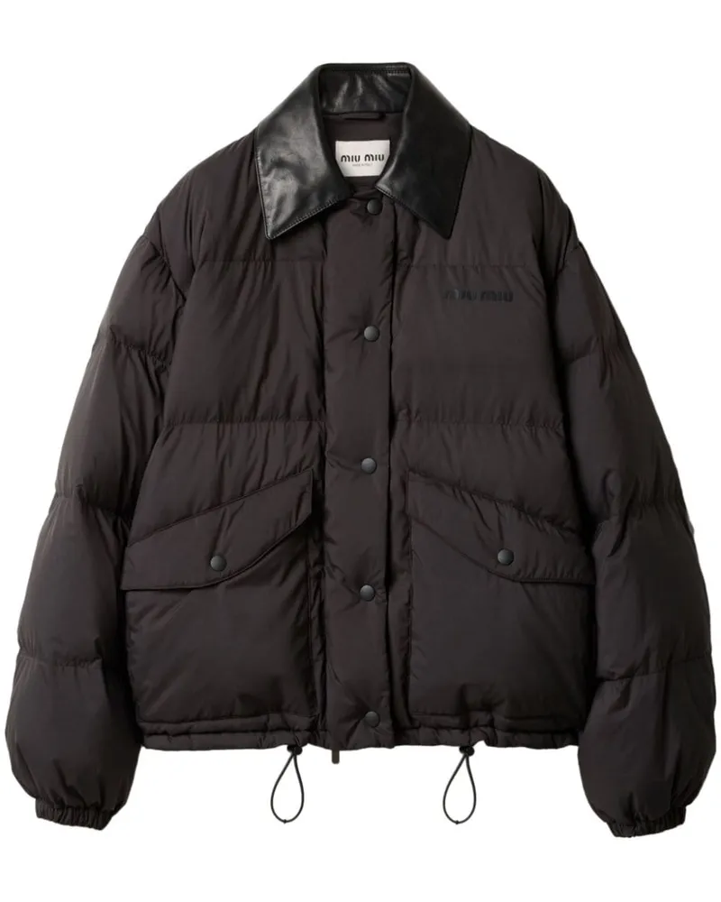 Miu Miu Cropped-Jeansjacke - Schwarz Schwarz