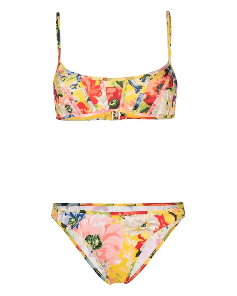 Zimmermann Alight Bikini mit Blumen-Print - Gelb Gelb