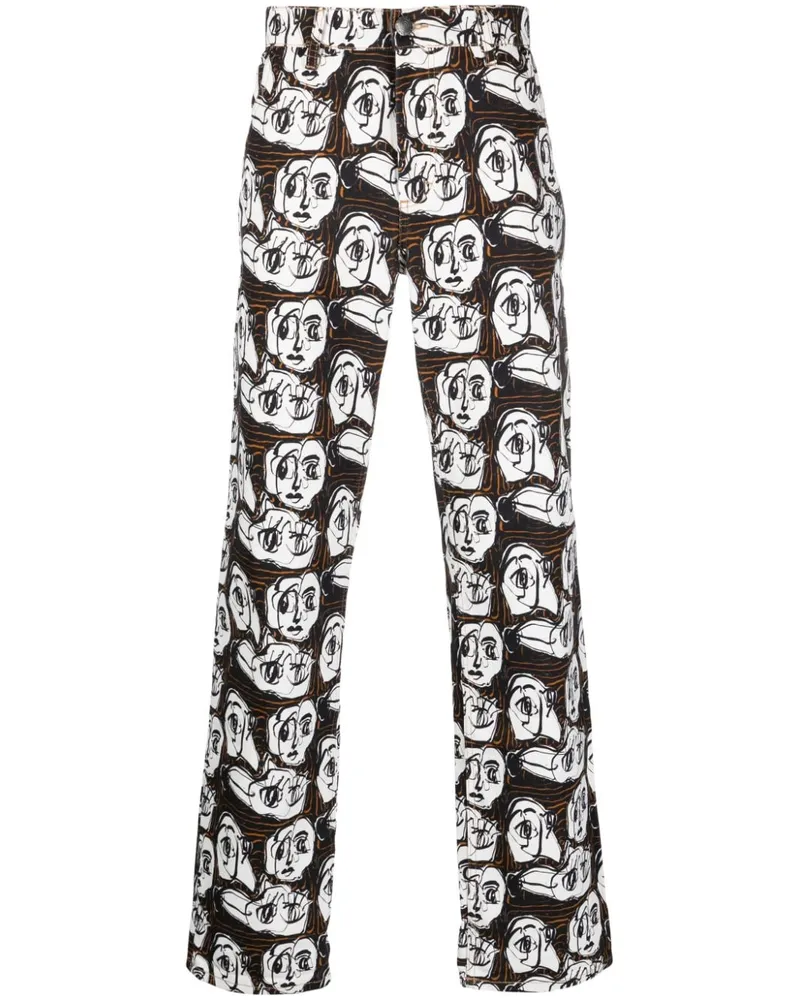 Charles Jeffrey Loverboy Hose mit grafischem Print - Weiß Weiß