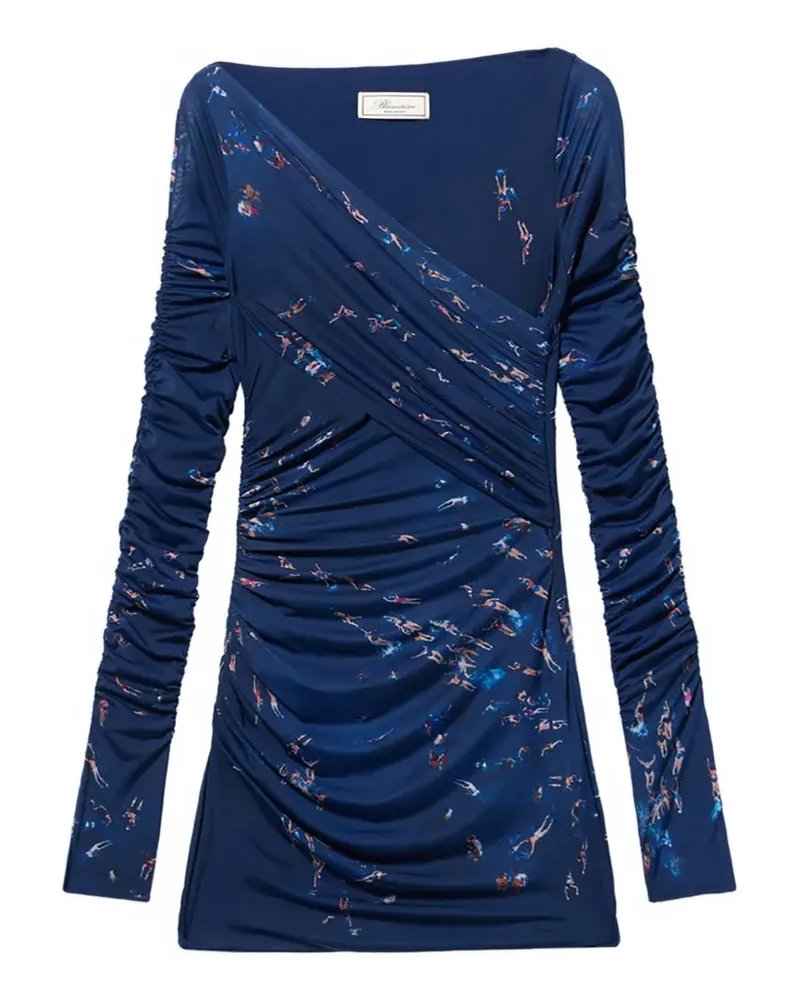 Blumarine draped print dress - Blau Blau