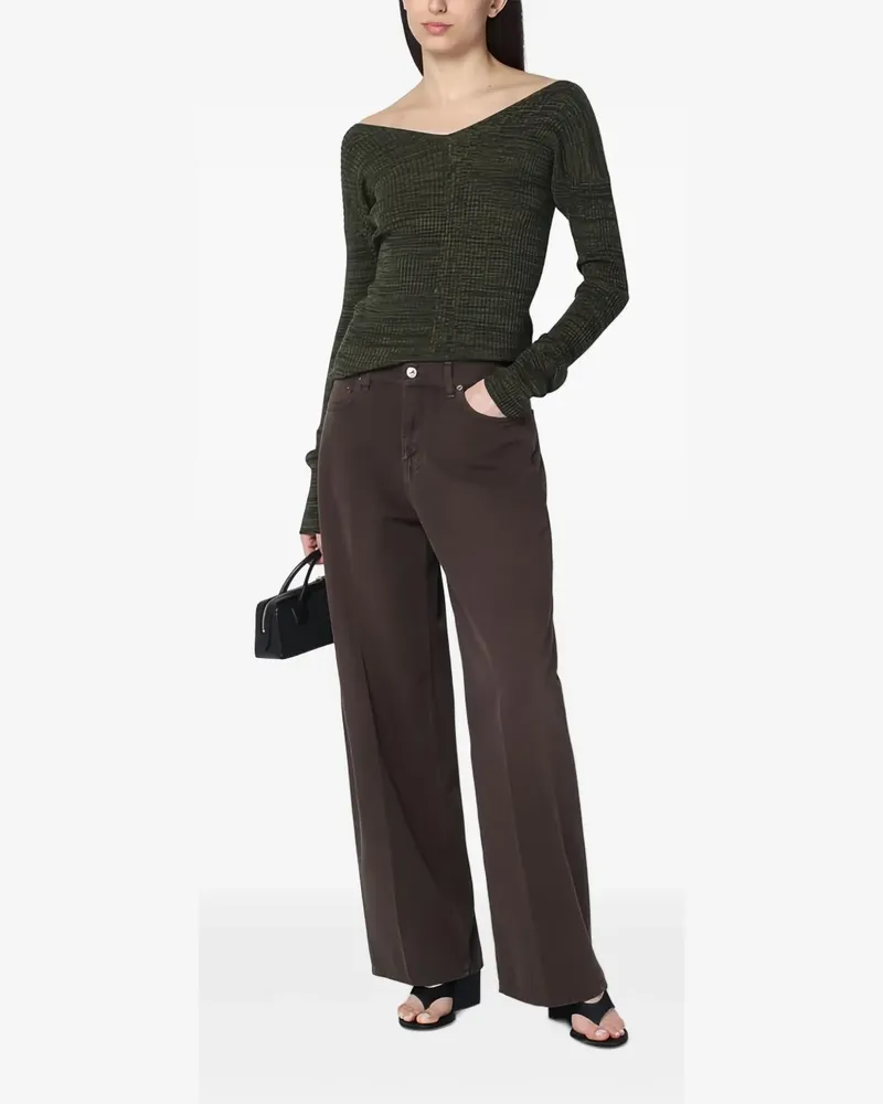 6397 Gestrickter Pullover - Grün Grün