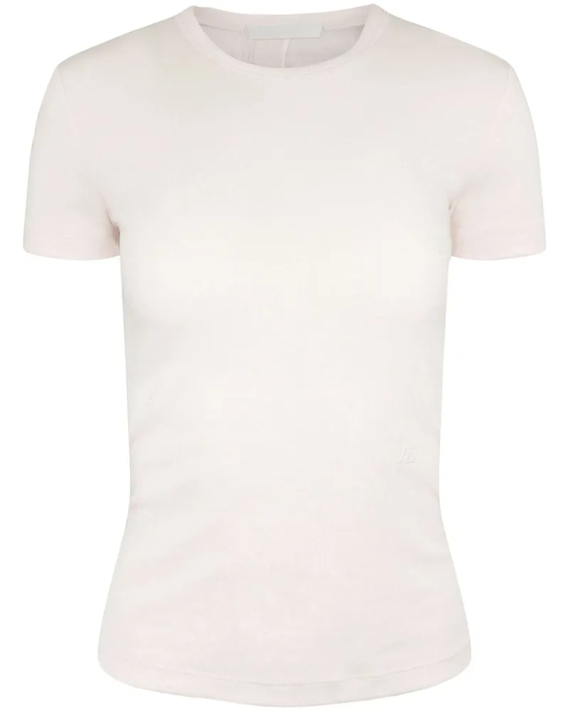 Helmut Lang Shrunken Oberteil aus Rippstrick - Nude Nude