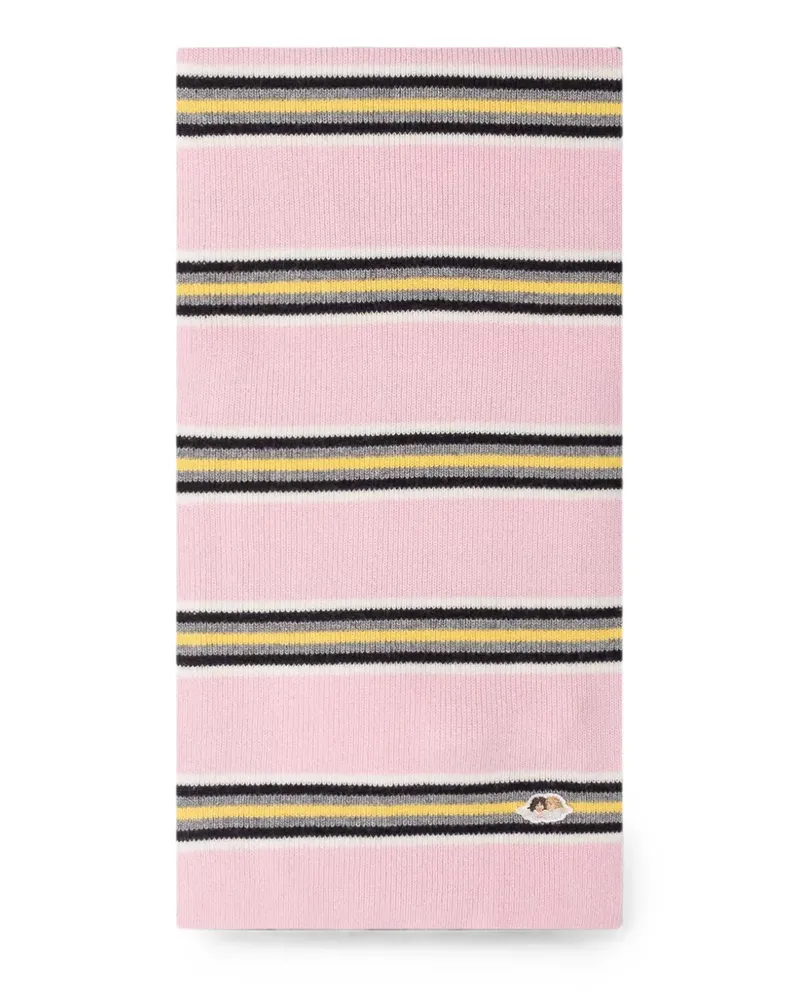 Fiorucci angel-patch striped scarf - Rosa Rosa